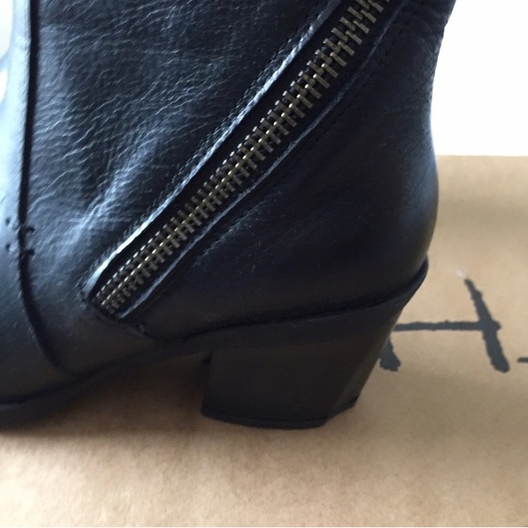Tall Black Ethem leather boots with slanted back/side zipper 🔥 Turkish made - Picture 4 of 7